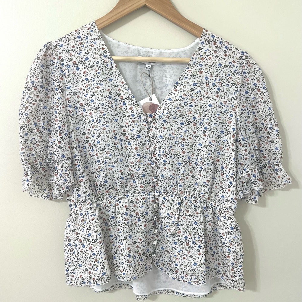 Medium Madewell Floral Cropped Top